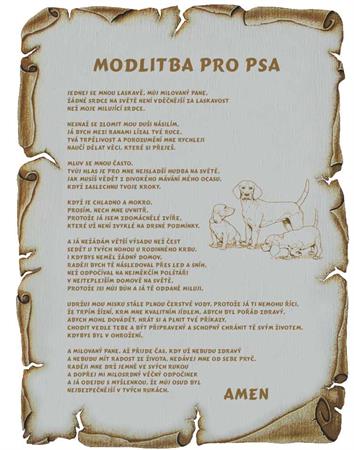 Modlitba pro psa č.786 pergamen z překližky
